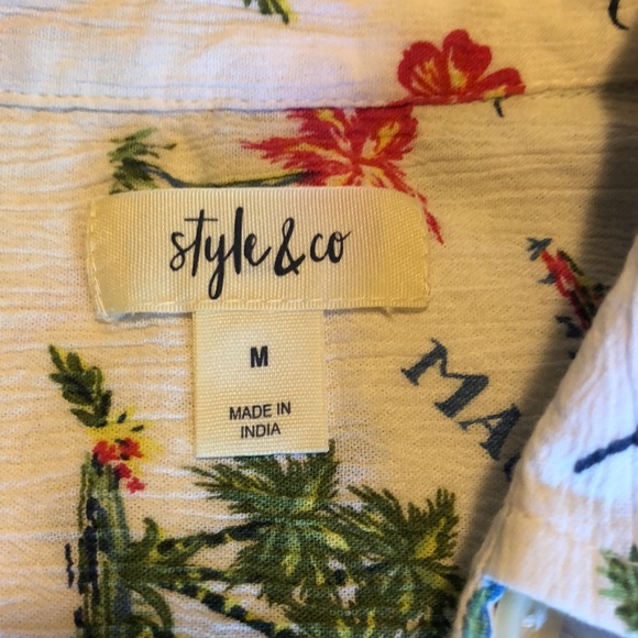 Women’s size medium style & Co. Maui button down shirt - Picture 3 of 9